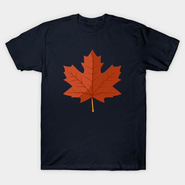 Light Brown Maple Leaf T-Shirt by RageRabbit